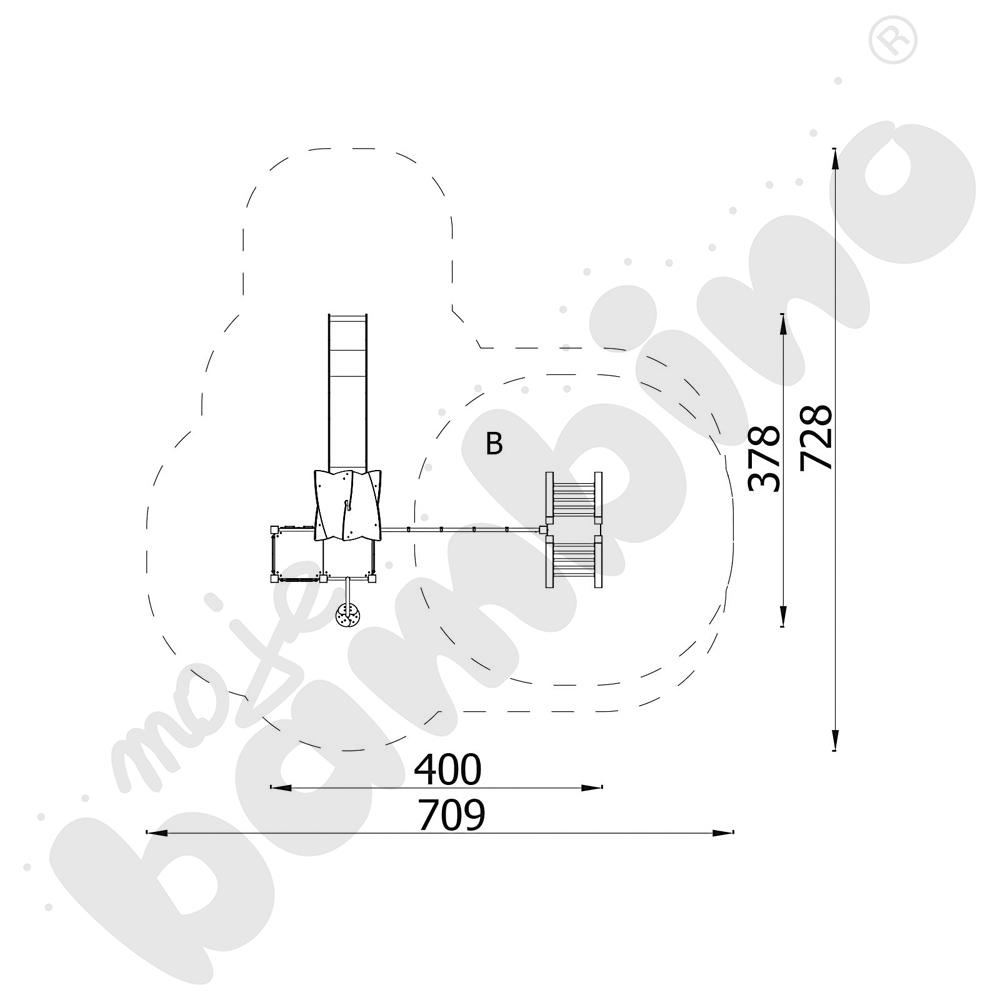 Zestaw Urbi 7, słupy drewniane B