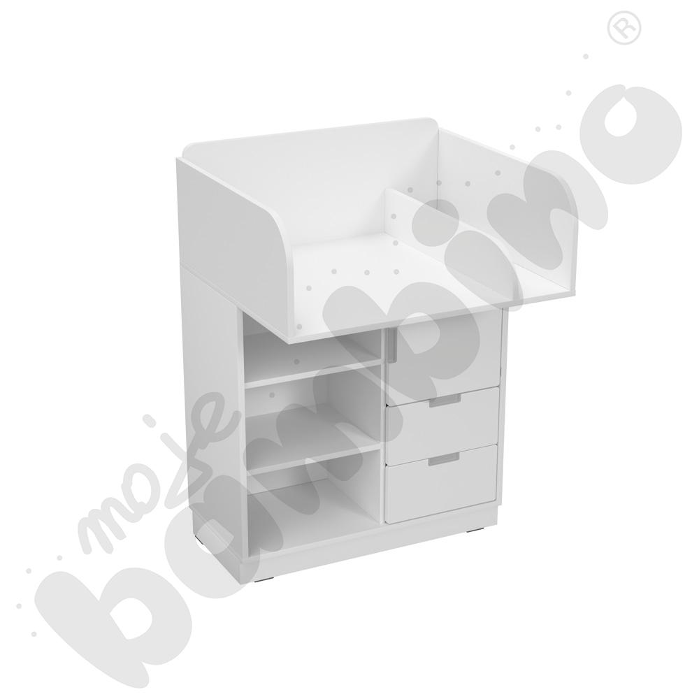 Przewijak z szafką Quadro, biały z białymi frontami