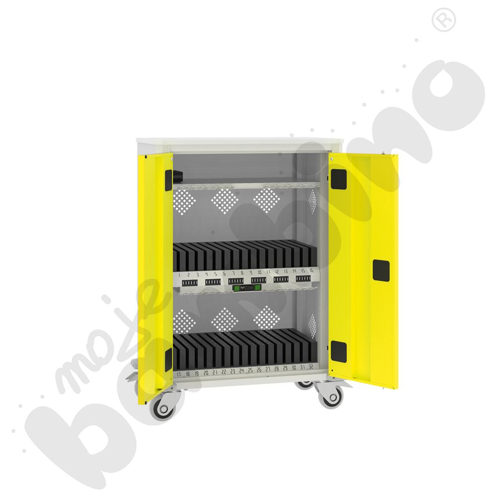 Wózek na 32 tablety, drzwi żółte