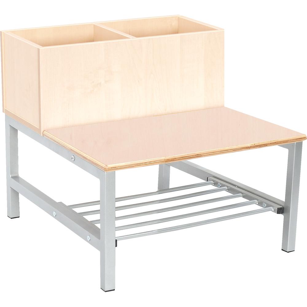 Lavička Flexi s priehradkami 2 miestna, výška 35 cm - breza
