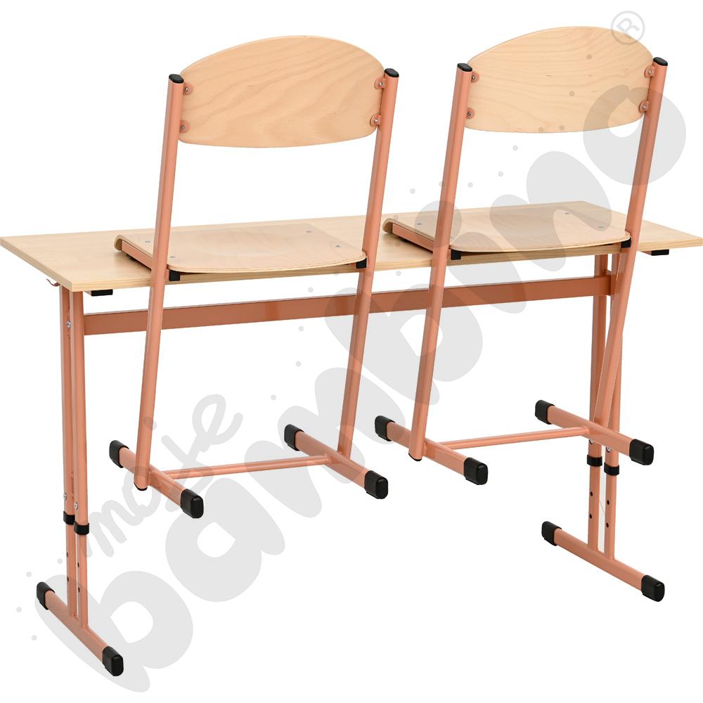 Stół IN-R 2-os. z krzesłami T, rozm. 6, łososiowe