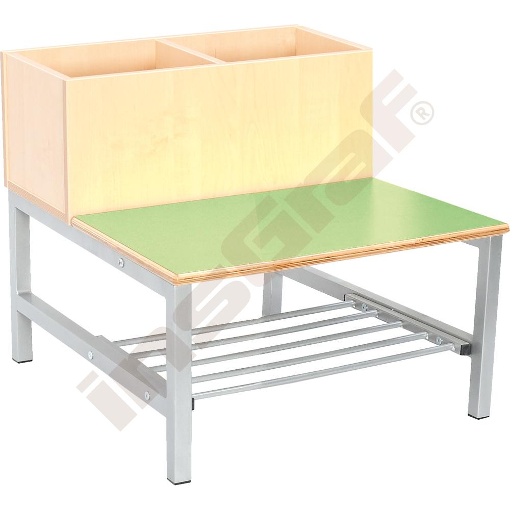 Lavice Flexi se skříňkou na pomůcky, pro 2 os., výška 35 cm, zelená