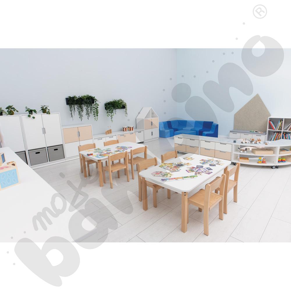 Blat prostokątny biały