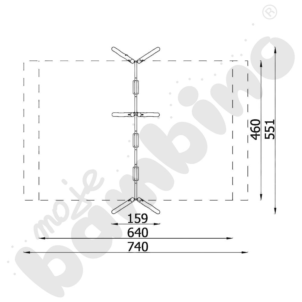 Huśtawka potrójna Robinio/ bez zawiesi