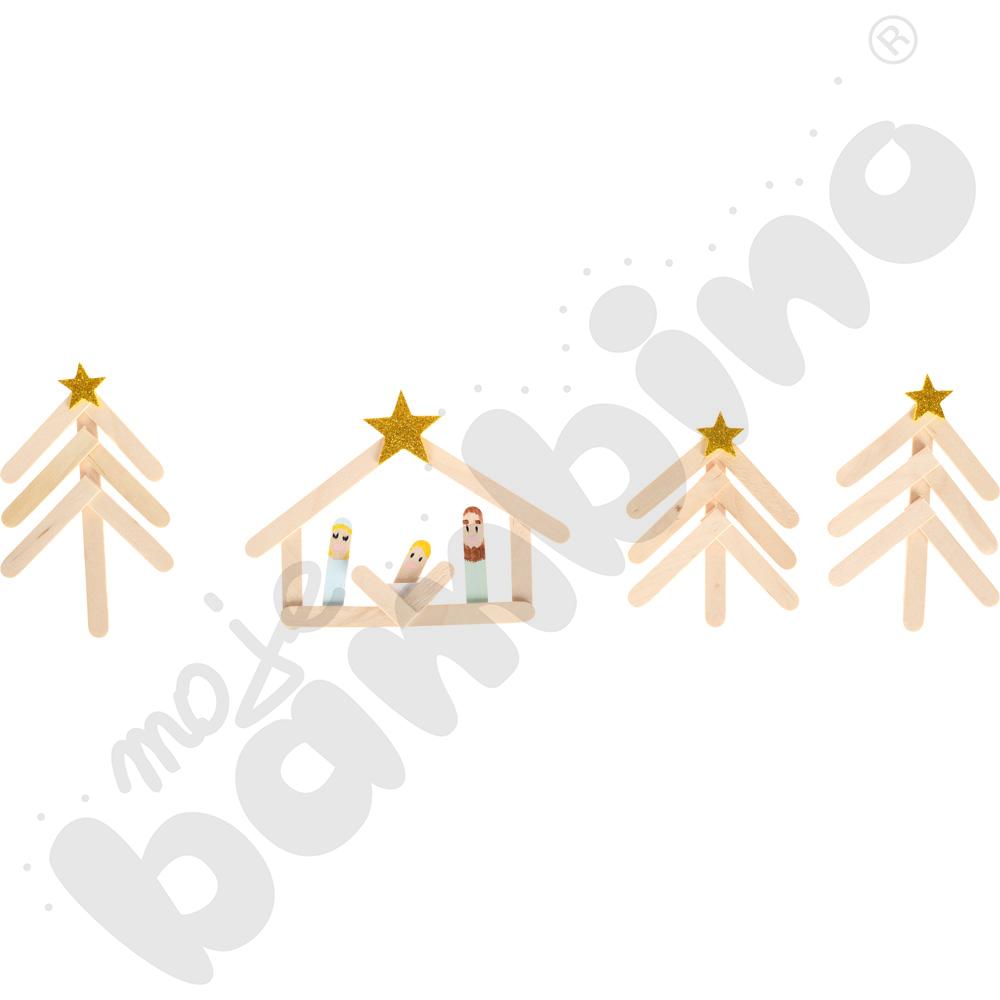 Szopka z drewnianych patyczków