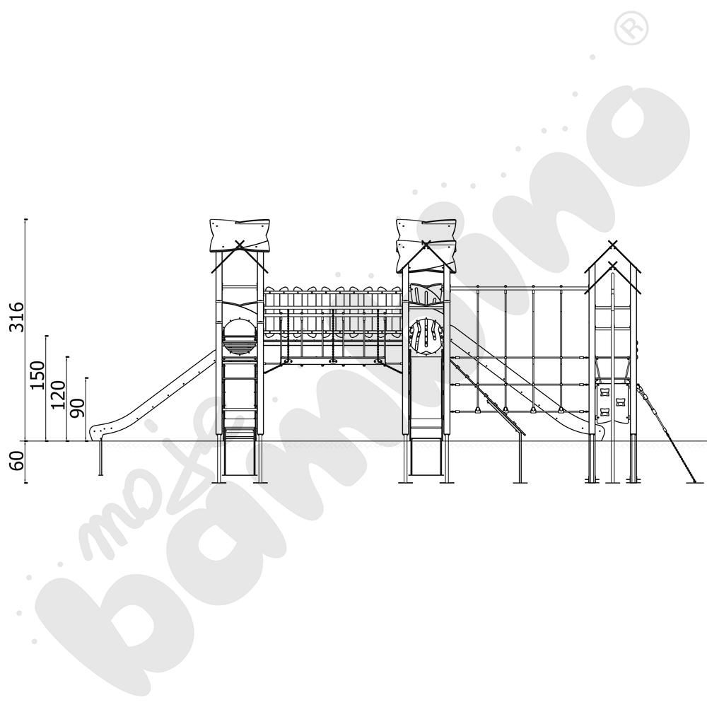 Zestaw Urbi 12, słupy drewniane A