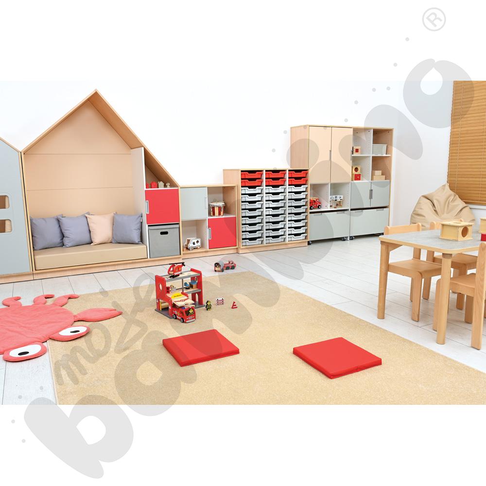 Quadro - szafka-domek z 2 półkami, skrzynia klon jasny,beżowa