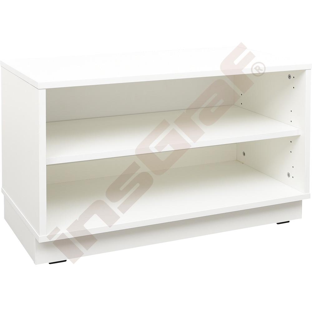 Quadro - Schrank S ohne Mittelwand, B 79, weiß - auf Sockel