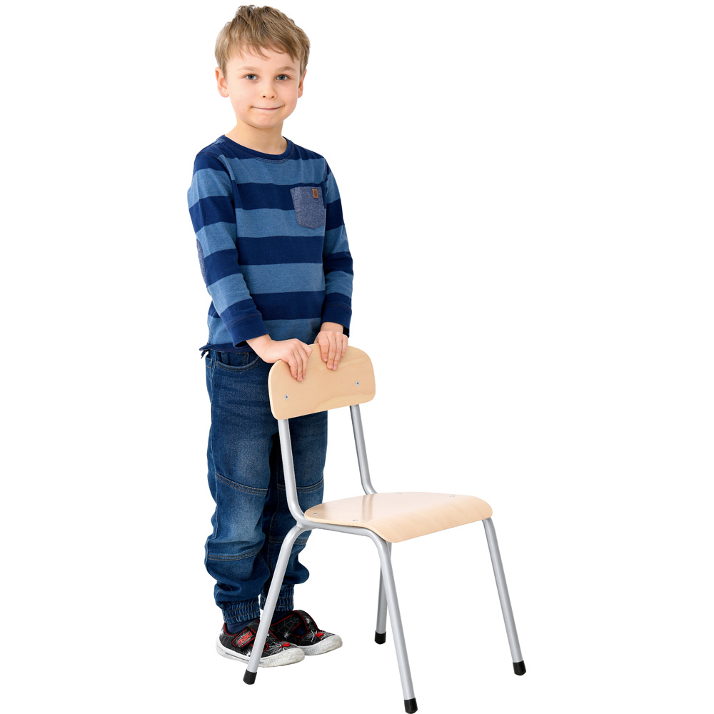 Stolička Bambino veľ. 2 - výška 31 cm - k stolom 53 cm - strieborná