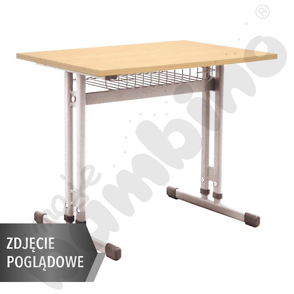 Stół IN-R 70x50 rozm. 3–7, 1os., stelaż czerwony, blat HPL biały, PO, narożniki zaokrąglone