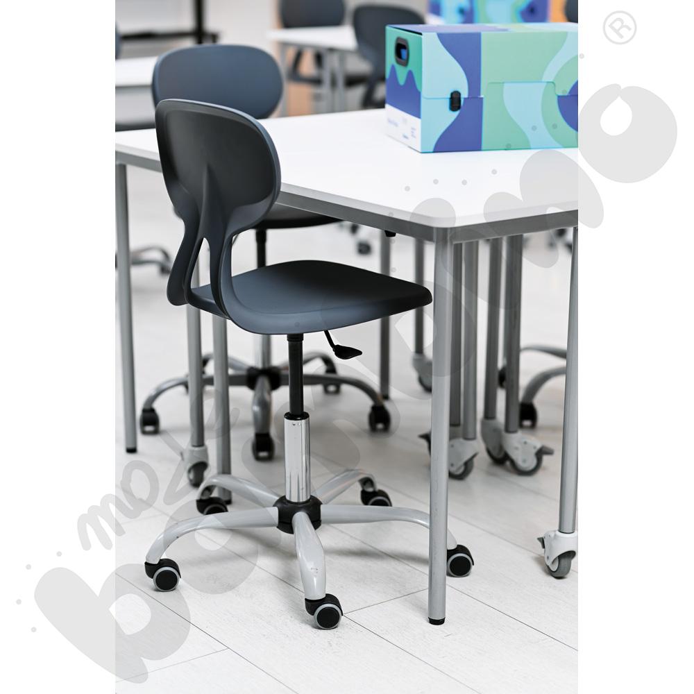 Krzesło Colores obrotowe na kółkach z regulacją wysokości - szare