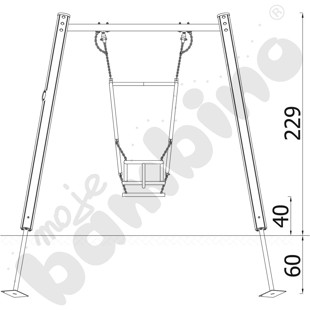 Orbis - huśtawka drewniana z zawiesiem Rodzic-dziecko 