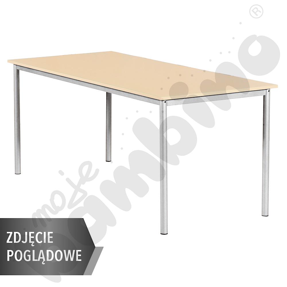 Stół Mila 160x80 rozm. 5, 8-os., stelaż aluminium, blat buk, obrzeże ABS, narożniki proste