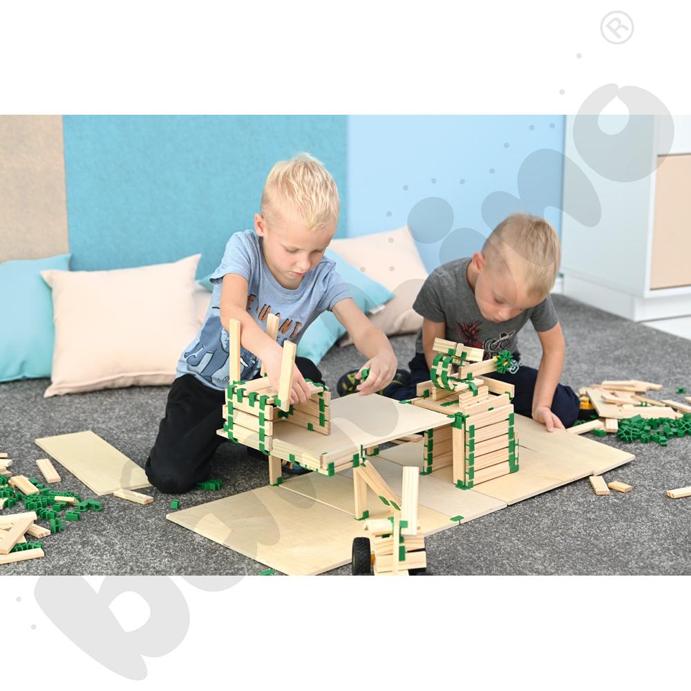 Join Clips - zestaw drewnianych klocków, 566 elem.  