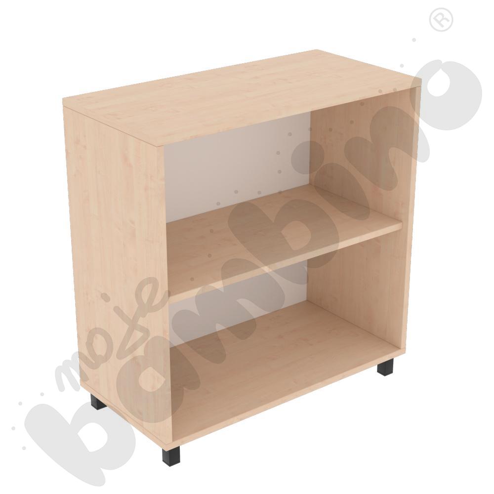 Regał Expo, wys. 80 cm, na nóżkach czarny mat - klon 375