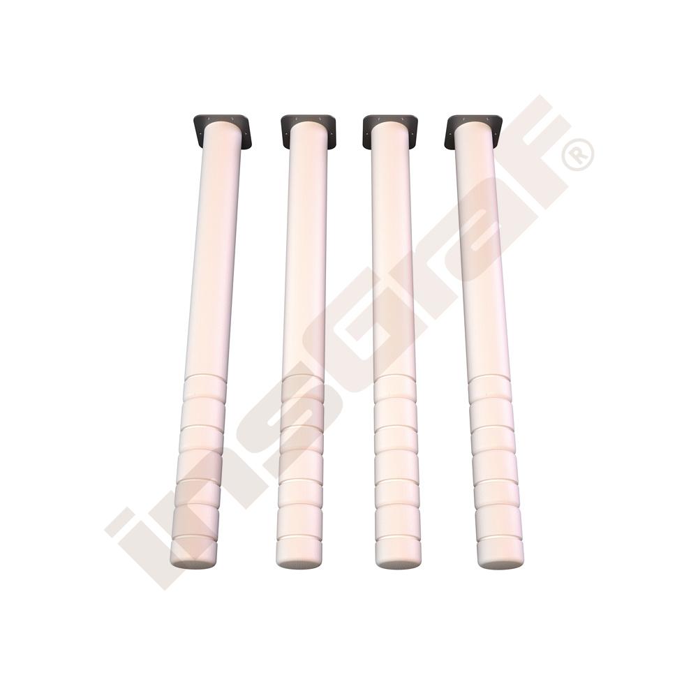 Okrúhle bielené nohy k stolom Flexi,  4 ks, veľ. 0-3 (40-58 cm)