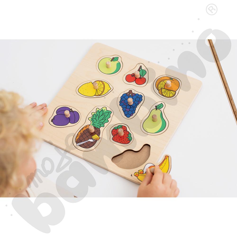 Układanka drewniana - owoce