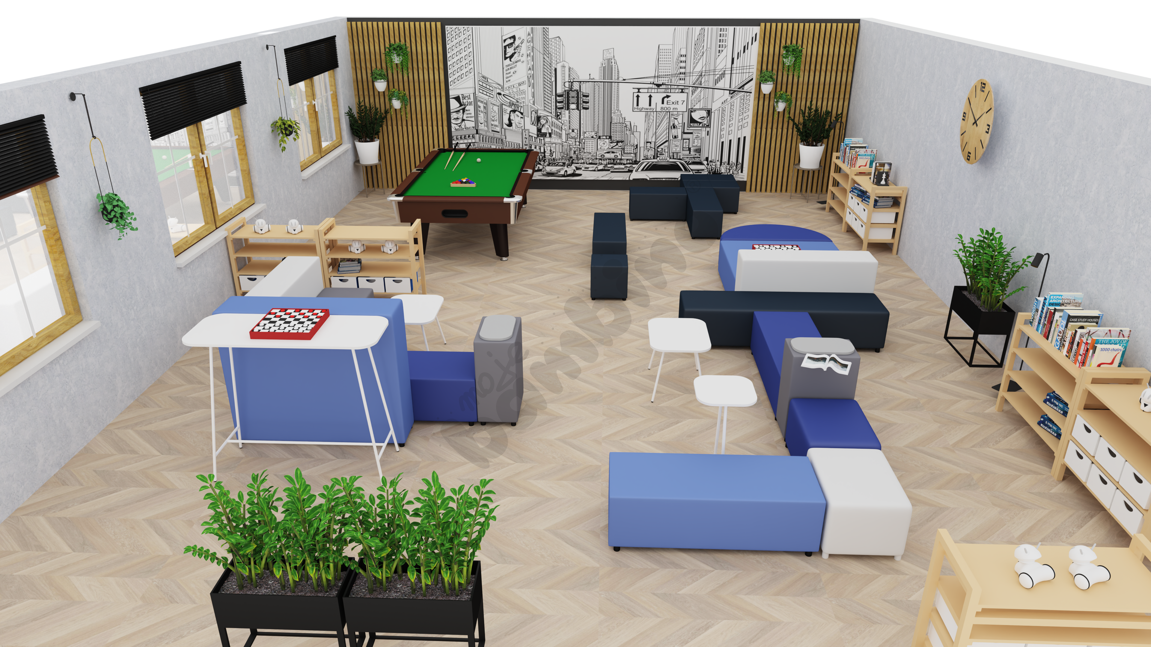 Sala relaksacyjna w  świetlicy szkolnej