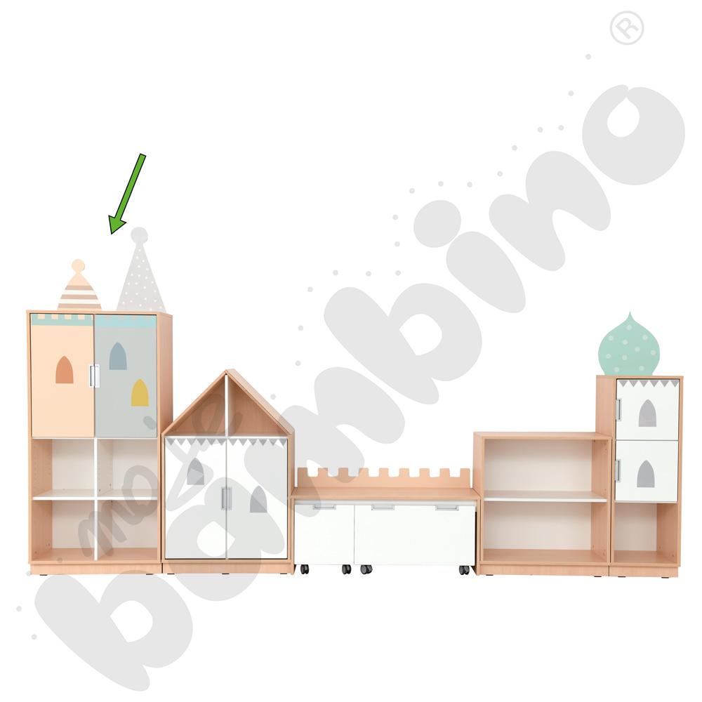 Quadro - szafka Pałac XL z 3 półkami i drzwiami, 90 st., cichy domyk – klon jasny