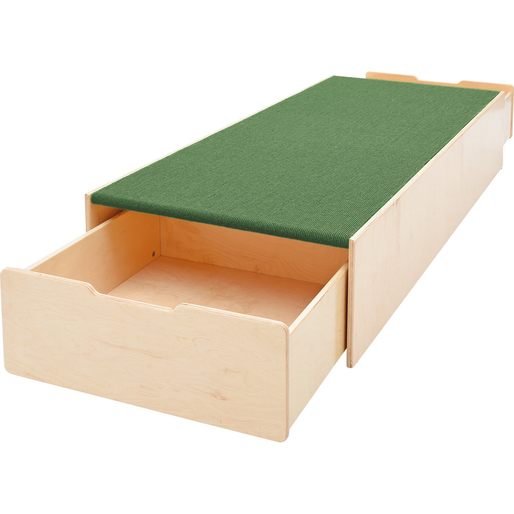 Pódium s úložným priestorom na boku , výška 30 cm - tmavozelené
