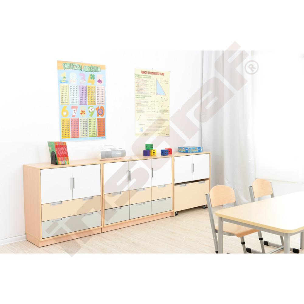 Quadro - skříňka M na 2 široké zásuvky, světlý javor