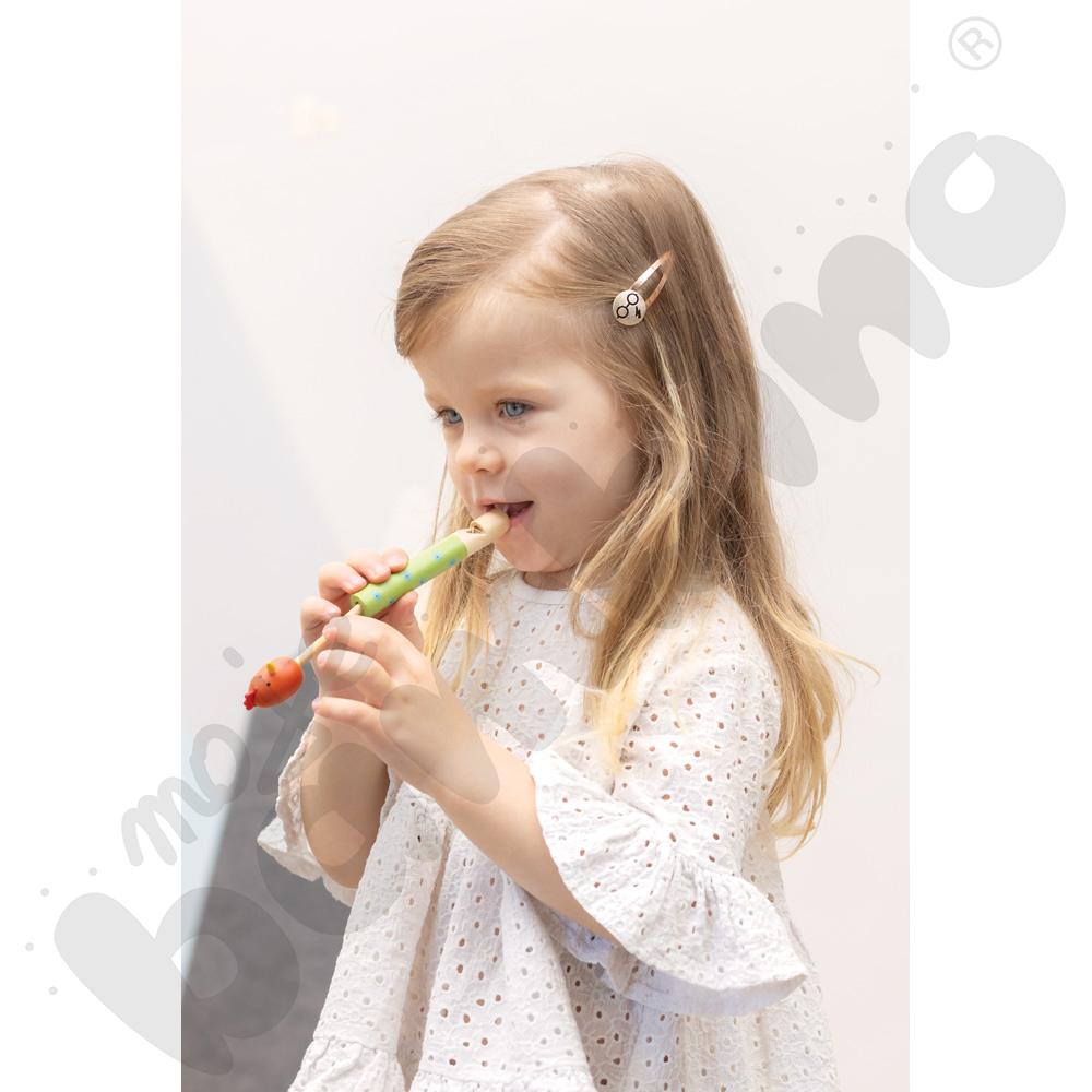 Drewniany gwizdek - zwierzak, mix wzorów