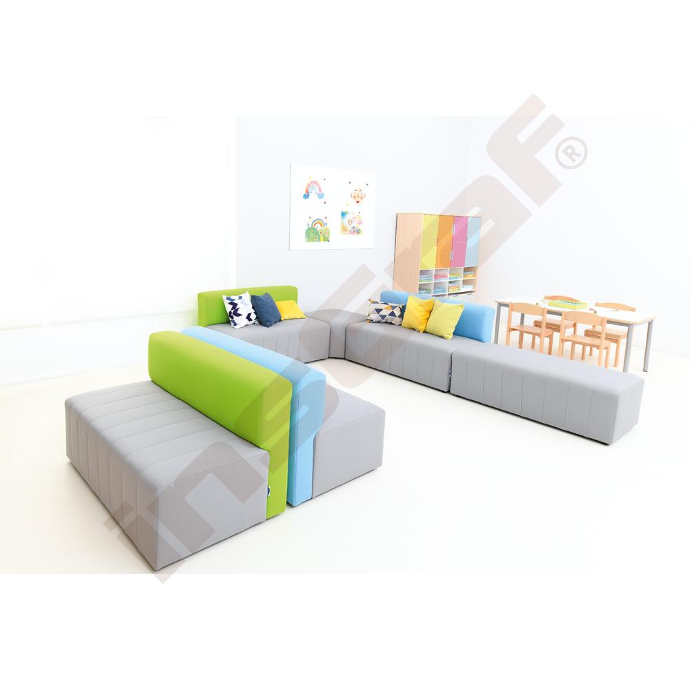 Pohovka Modern Plus, snížená hořlavost, šedo-zelená 