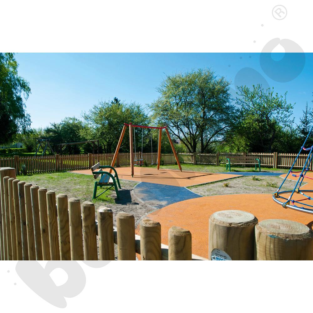 Ławka z rur stała z oparciem