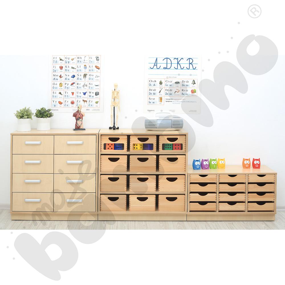 Szafka Flexi-TJ D z szufladami na cokole, klon