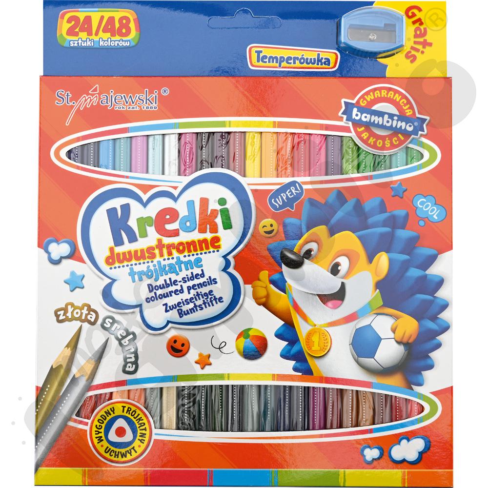 Kredki trójkątne Bambino dwustronne, 24/48 kolorów