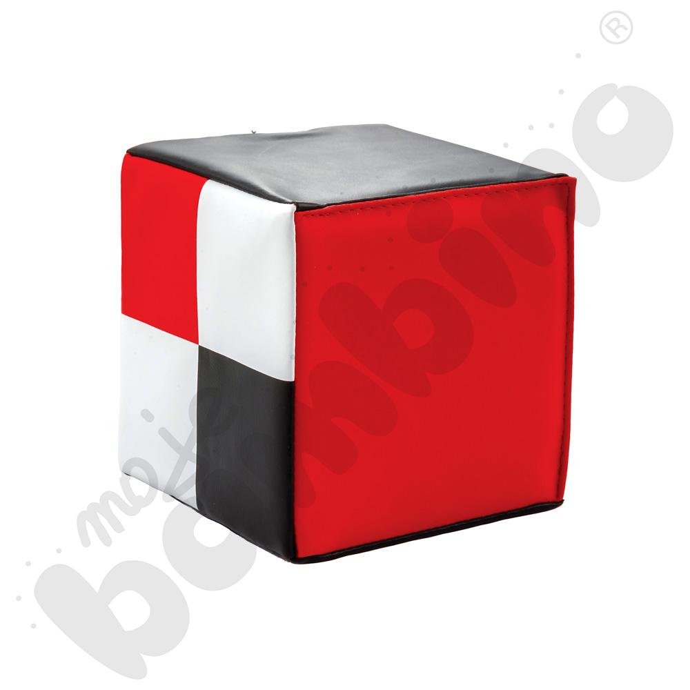 Kostka kontrastowa biało-czarno-czerwona