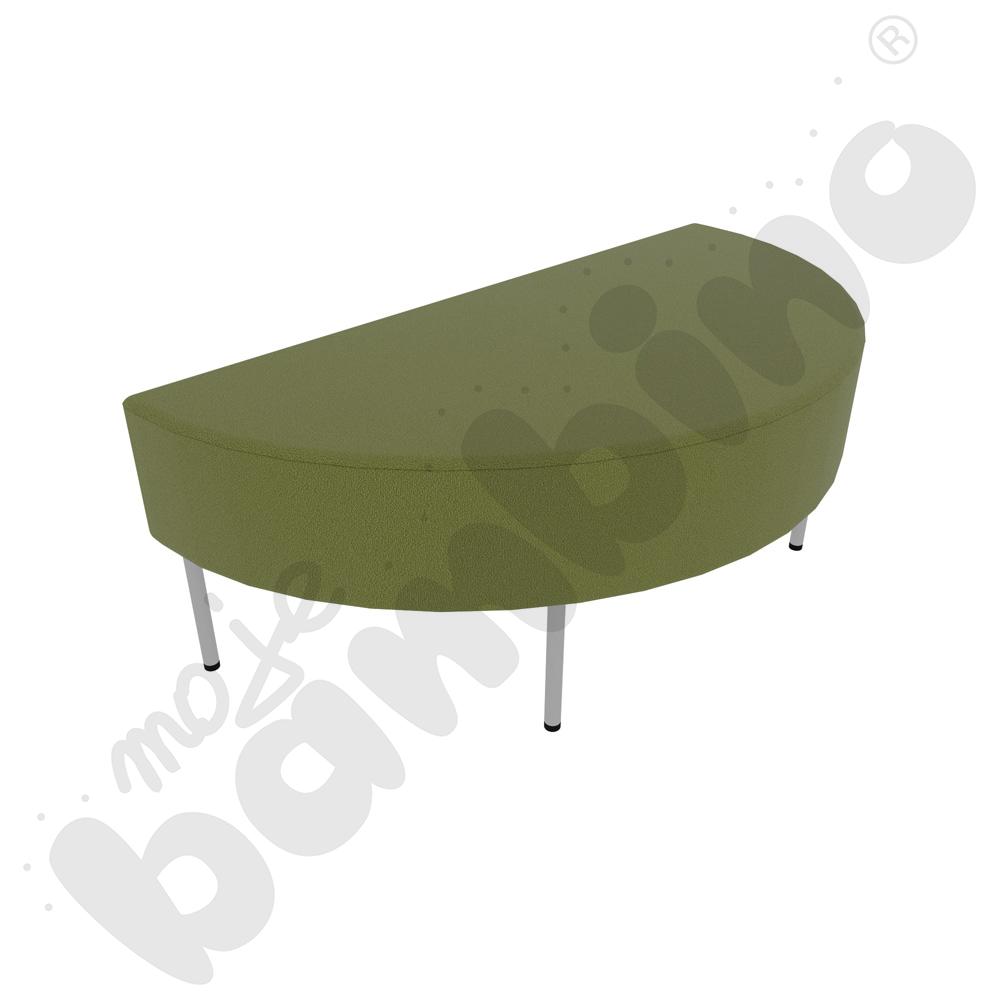 Pufa Versa zaokrąglona 120x60 cm z plastikowymi stopkami, stelaż jasnoszary, tkanina BD17