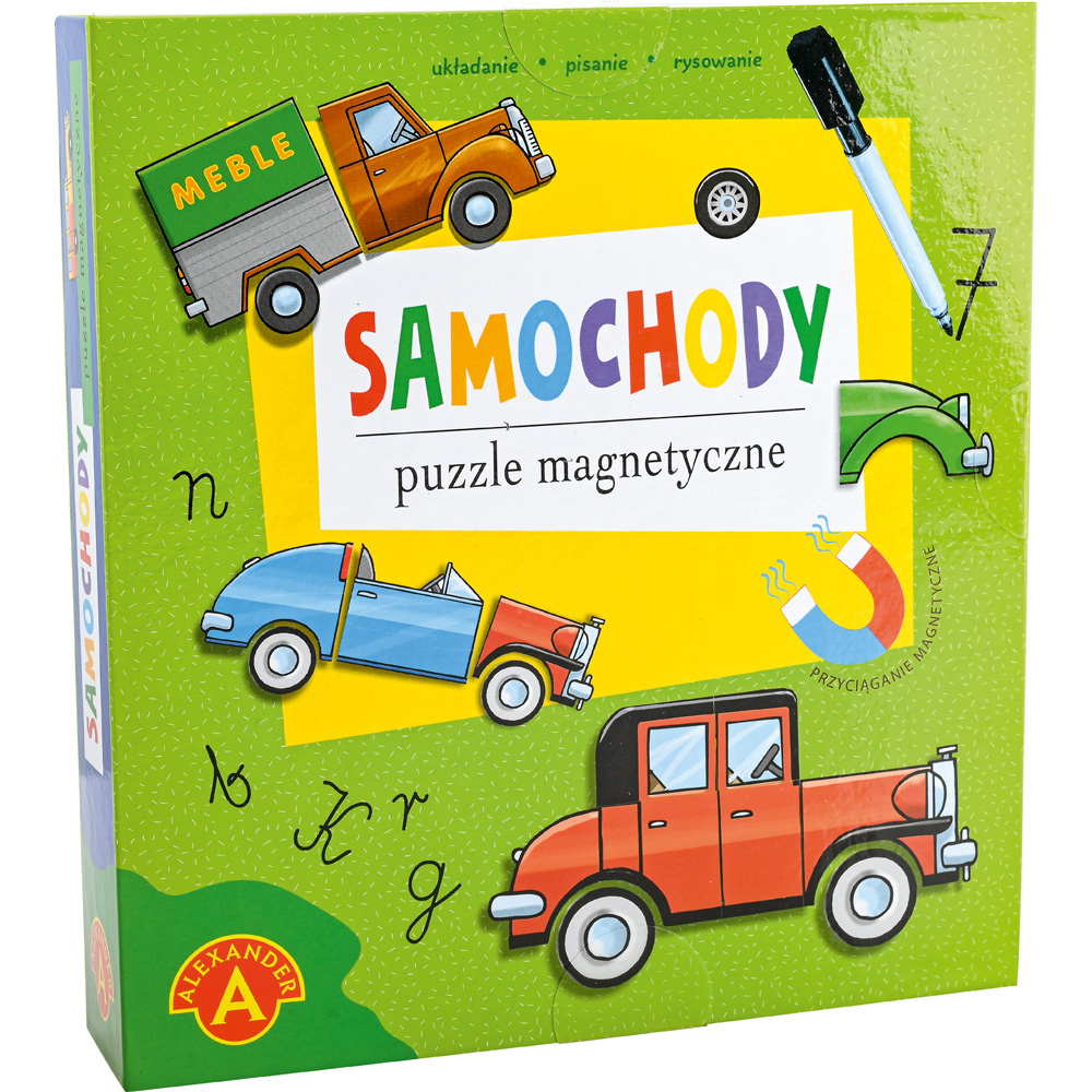 Magnetické puzzle - autá, 51 dielov