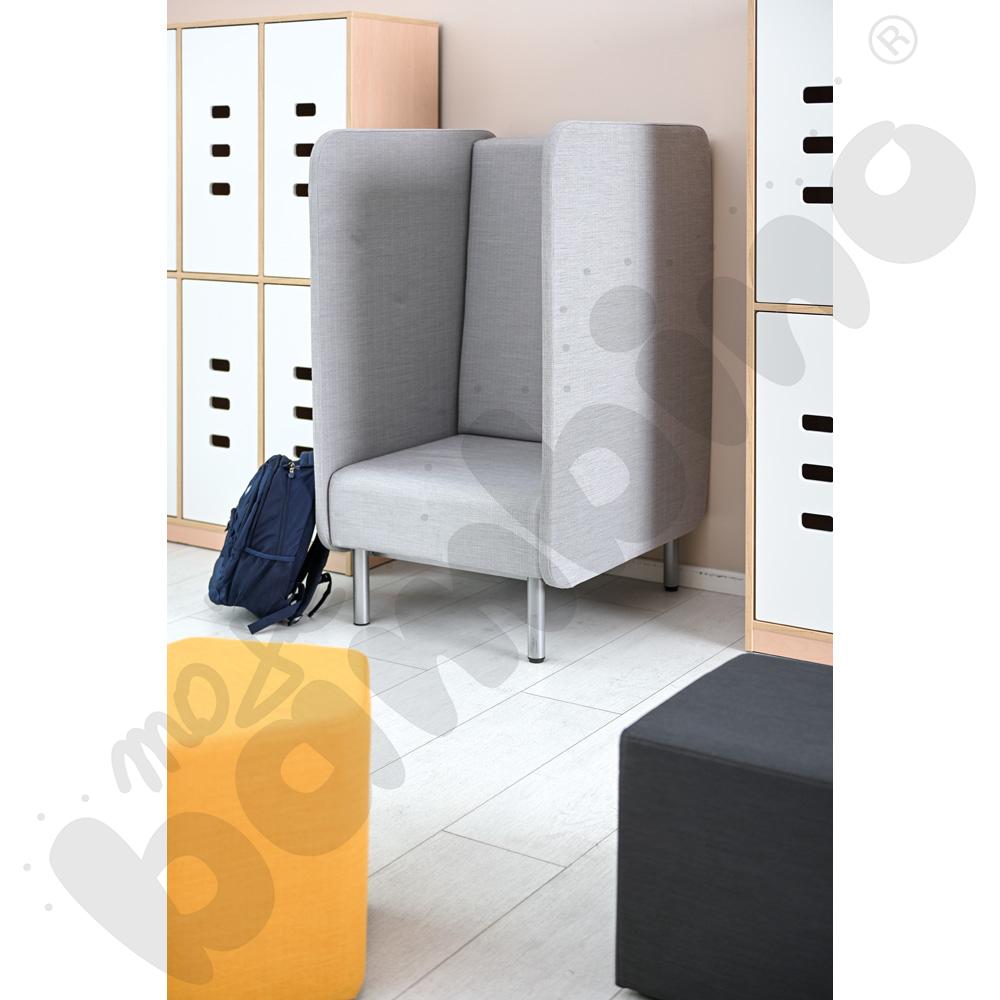 Fotel Inflamea 2 z wysokim oparciem, 1-os. - jasnoszary