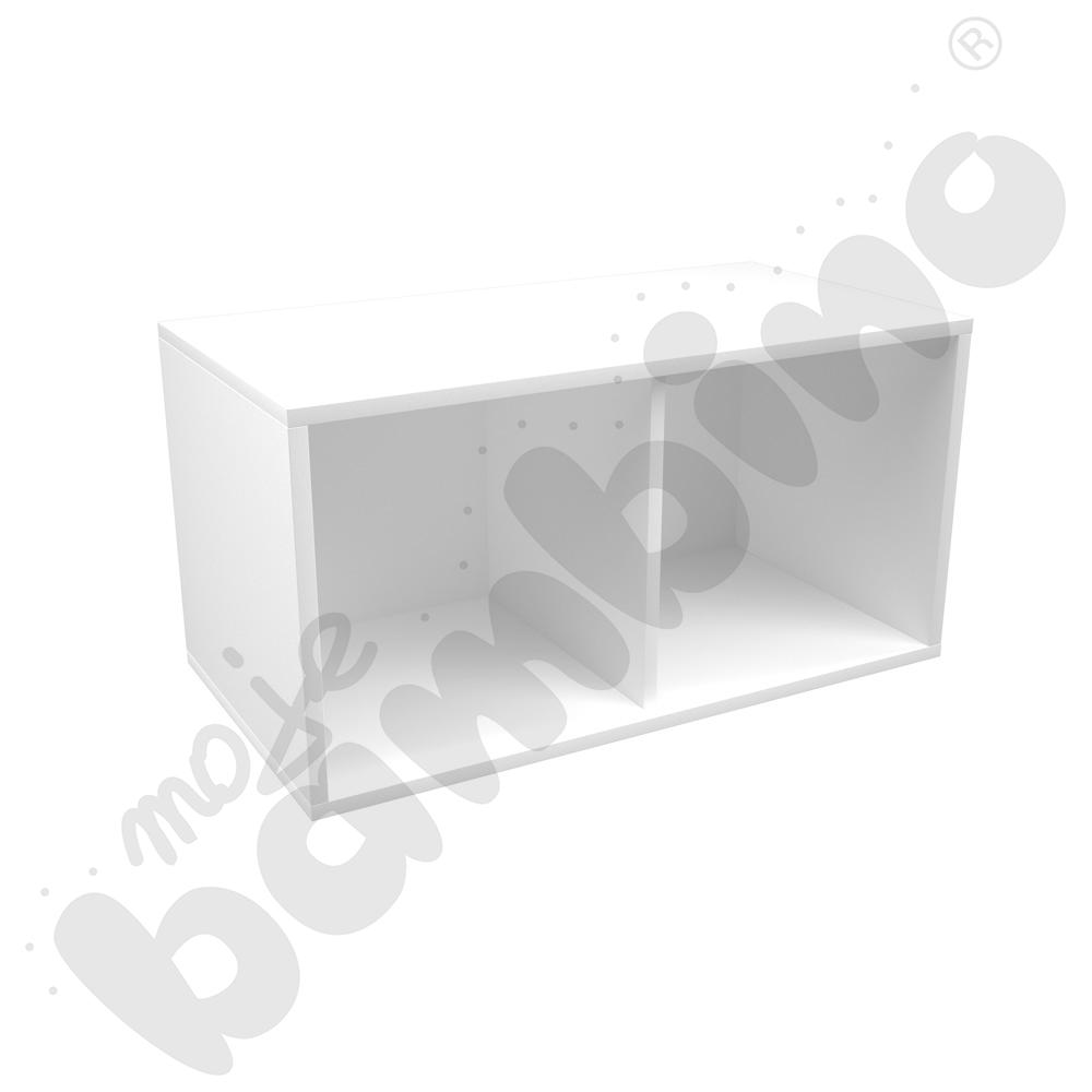 Quadro - wąska szafka wisząca z przegrodą, biała