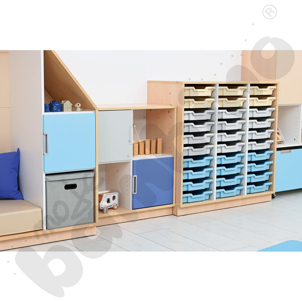 Quadro - szafka M+ na plastikowe pojemniki - z 2 przegrodami, klon jasny