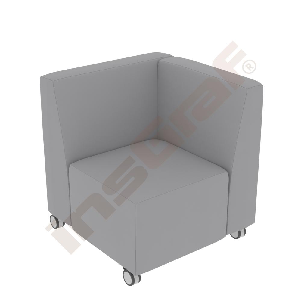 Universum Ecksitz, H 82 cm, mit Rückenlehne, auf Rollen, Bezug MT02