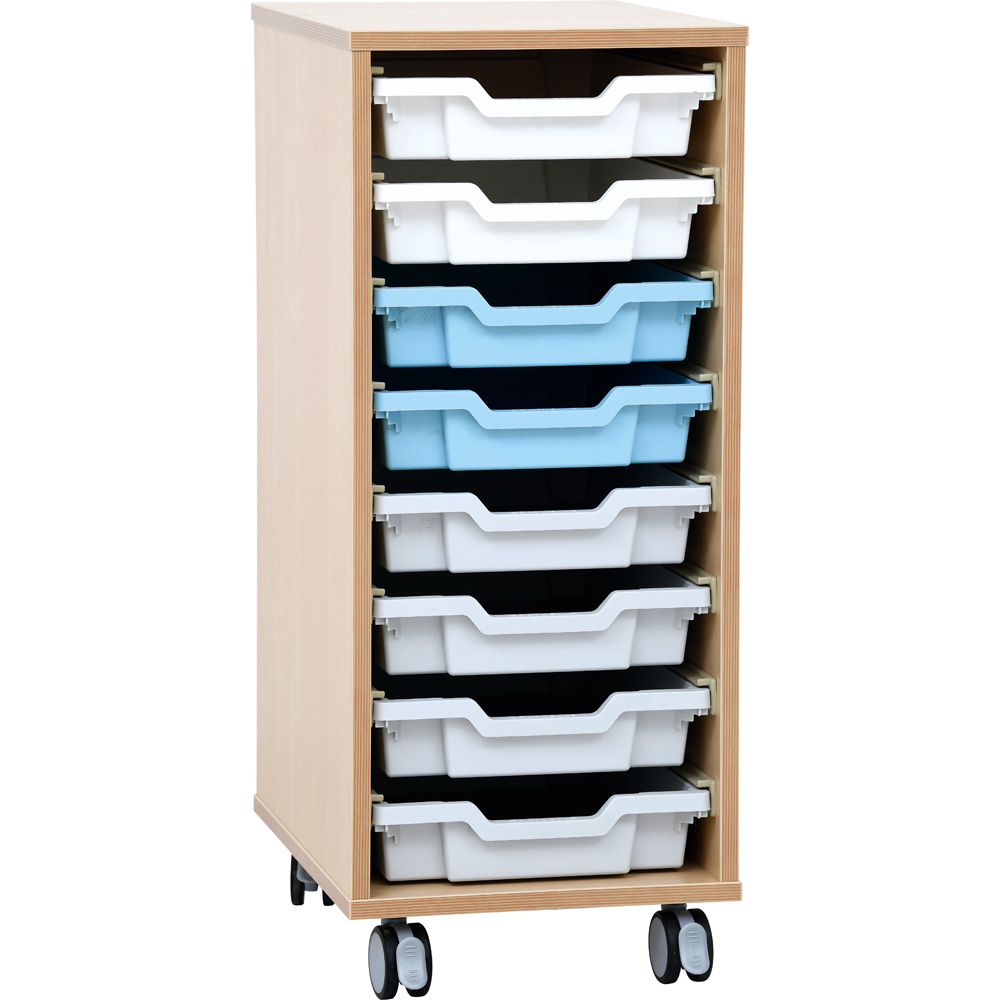 Flexi regál D na plastové úložné boxy- 1 stĺp - s kolieskami