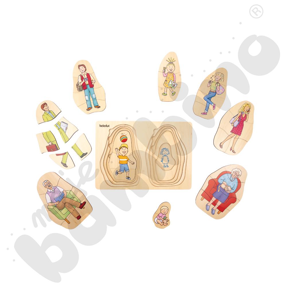 Edukacyjne puzzle warstwowe - dziadek i babcia