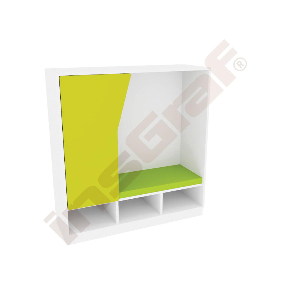 Quadro - Versteckschrank, weiß, limone
