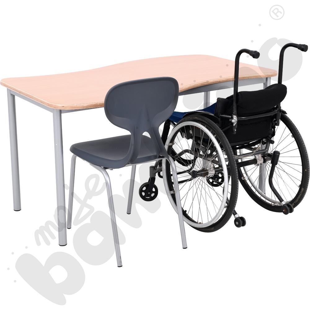 Stół Mila prostokąt falisty 140x72, blat HPL buk, narożniki zaokrąglone, rozm. 5