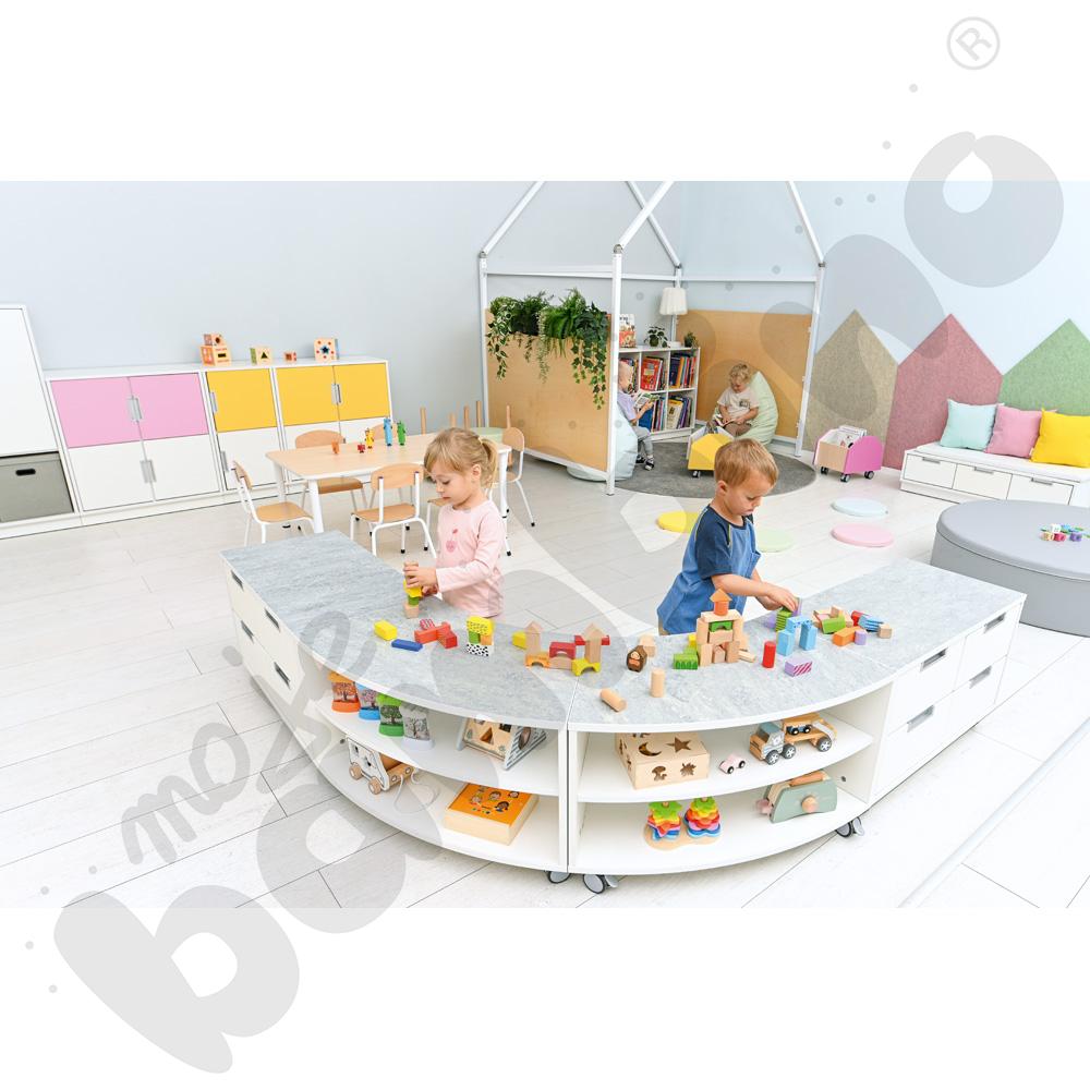 Quadro - szafka cicha S na 4 szuflady na kółkach, biała