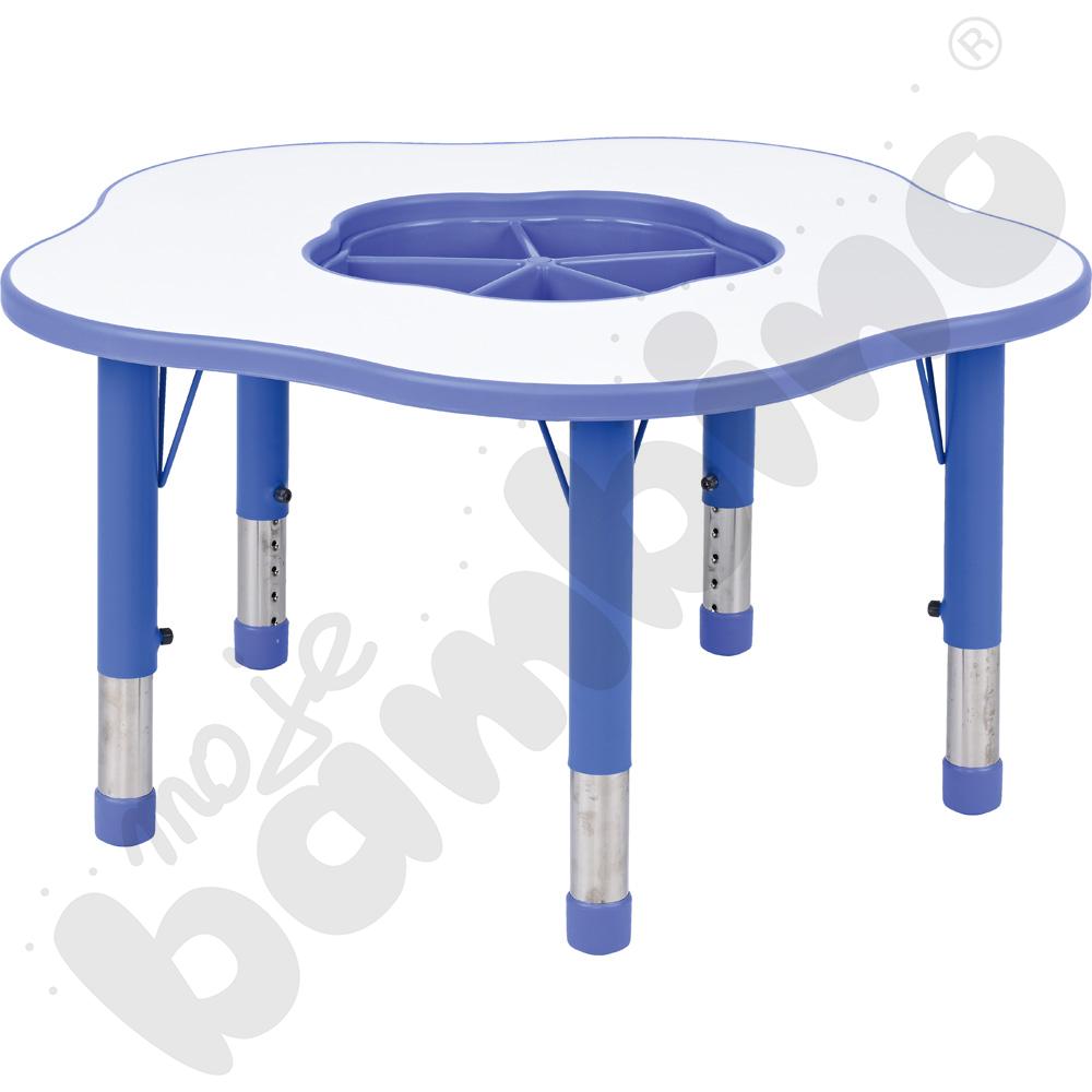 Stolik Pino z organizerem z regulowaną wysokością, rozm. 0-3 – niebieski