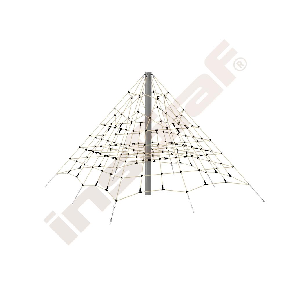 Seil-Pyramide, klein, beige-schwarz