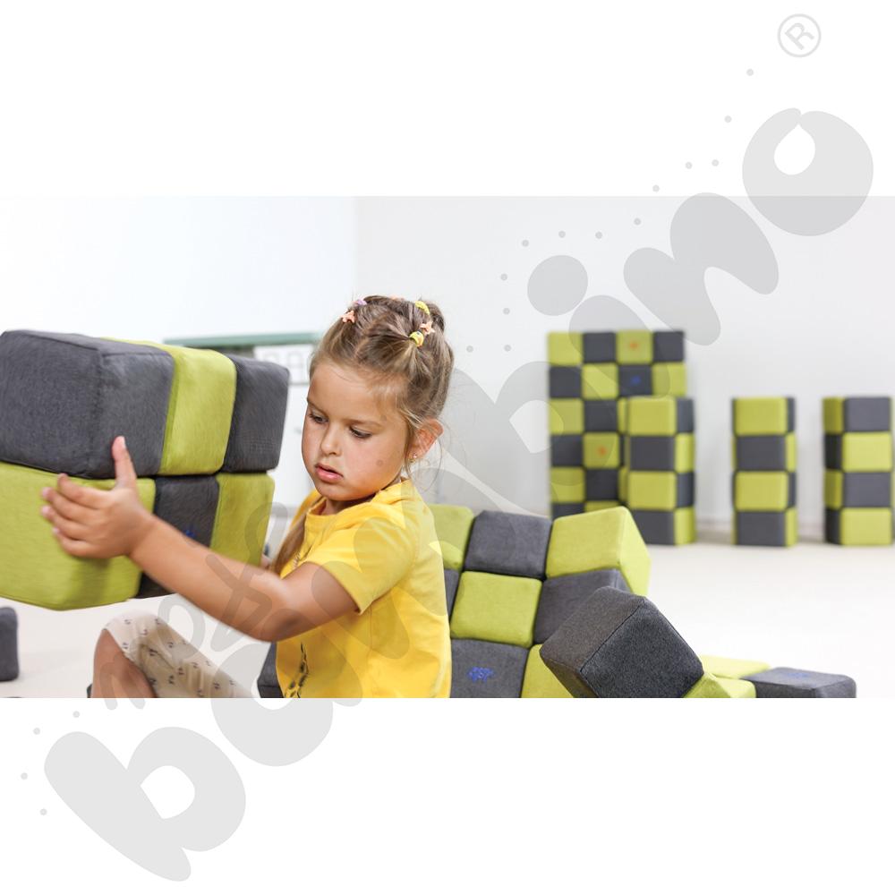 Zestaw klocków JollyHeap Therapy - szaro-limonkowe, 150 szt.