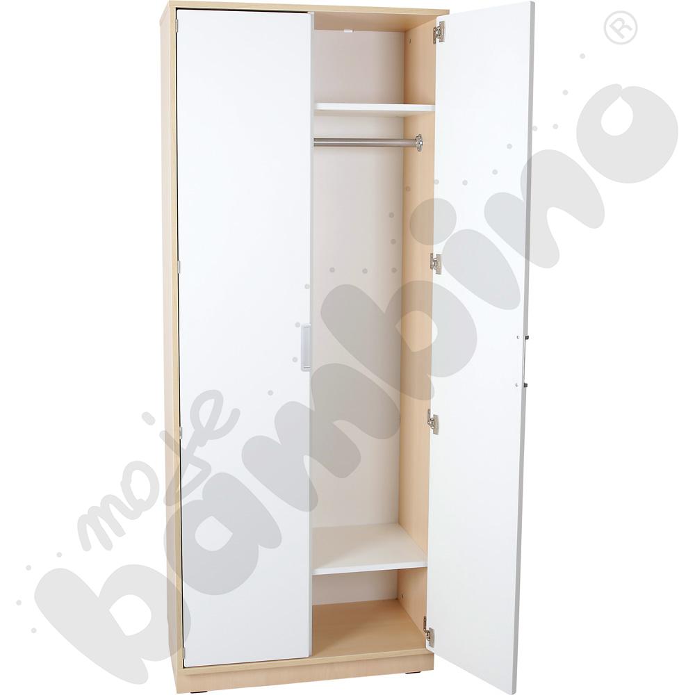 Quadro - szafa ubraniowa 180 st. - biała, skrzynia klon jasny