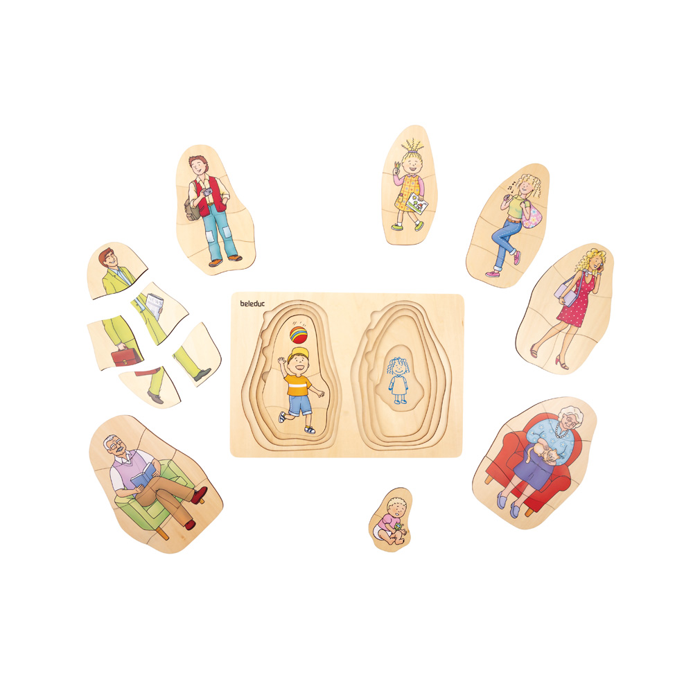 Edukačné viacvrstvové puzzle - babka a dedko