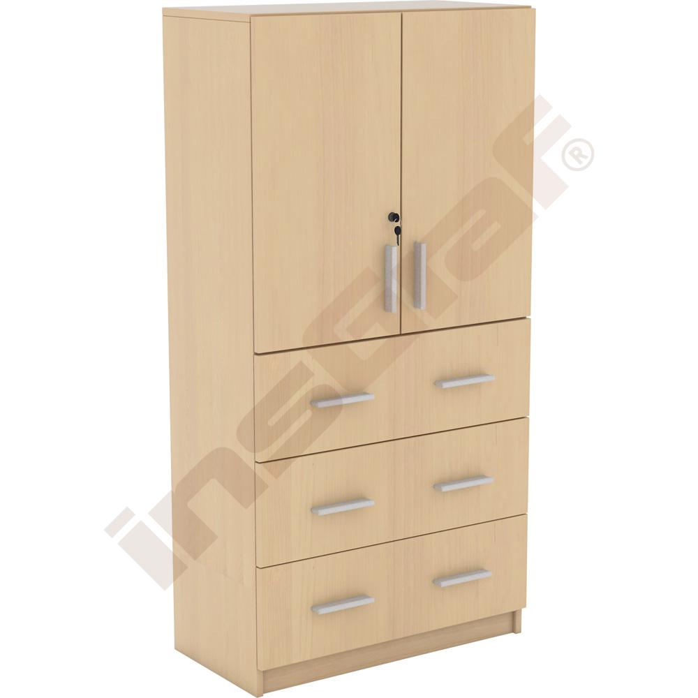 Komoda se skříňkou - javor 375, se soklem
