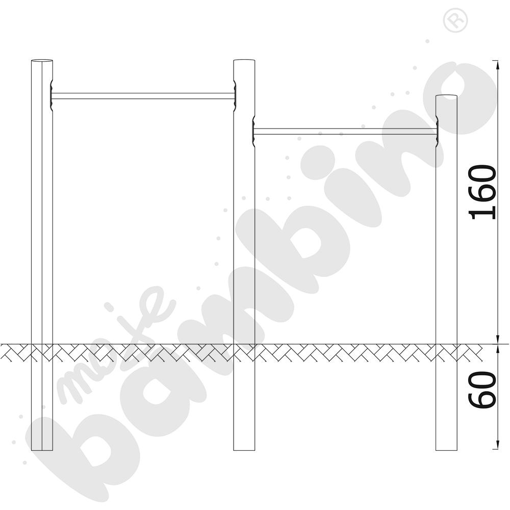 Robinio - drążki gimnastyczne podwójne