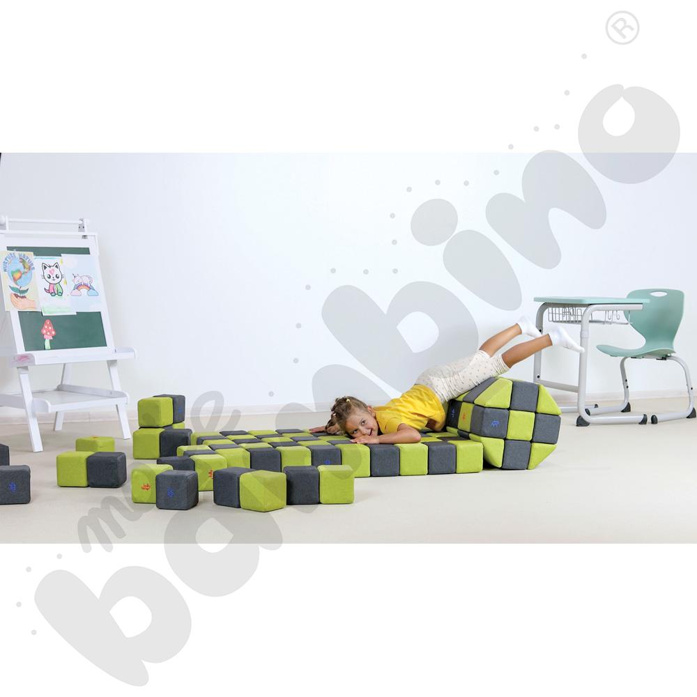 Zestaw klocków JollyHeap Therapy - szaro-limonkowe, 150 szt.